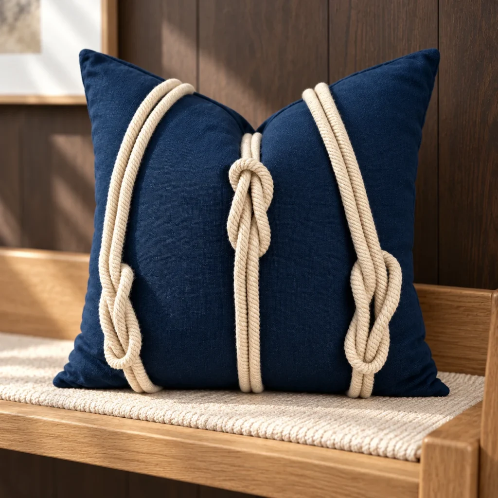 Knotted Cotton-Blend Cushion 45 × 45 cm (17.72 × 17.72 in) AP260153