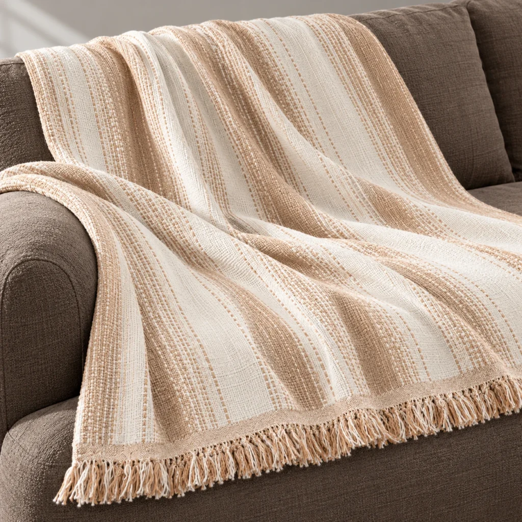 Jacquard Fringe Throw 130 × 180 cm (51.18 × 70.87 in) AP260992B