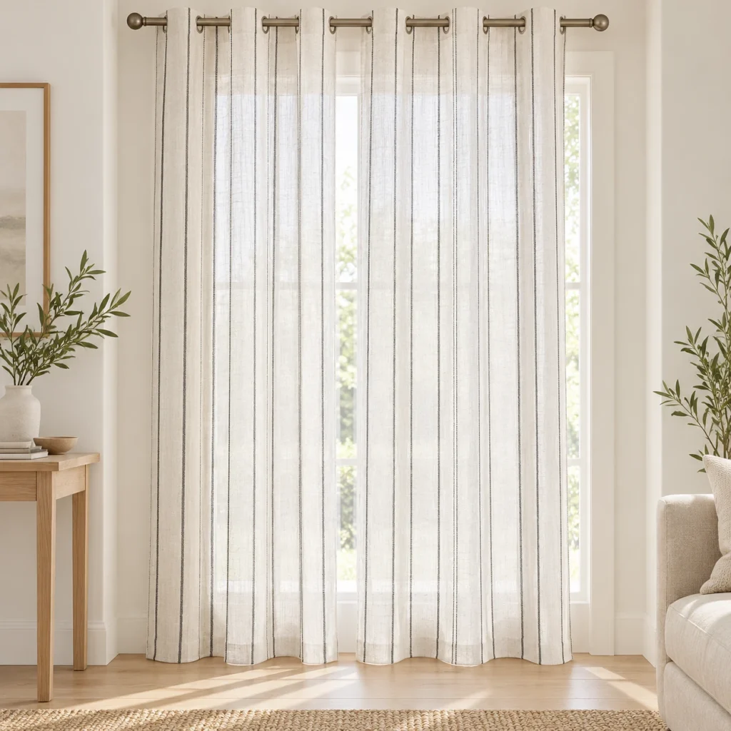 Linen Jacquard Grommet Curtain 140 × 240 cm (55.12 × 94.49 in) AP261010A