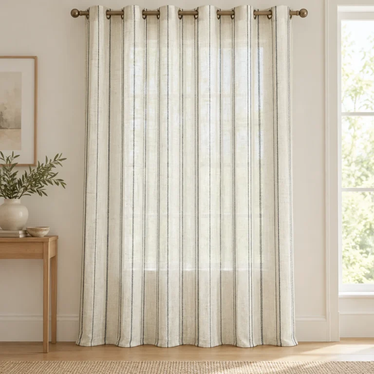 Linen Jacquard Grommet Curtain AP261010B
