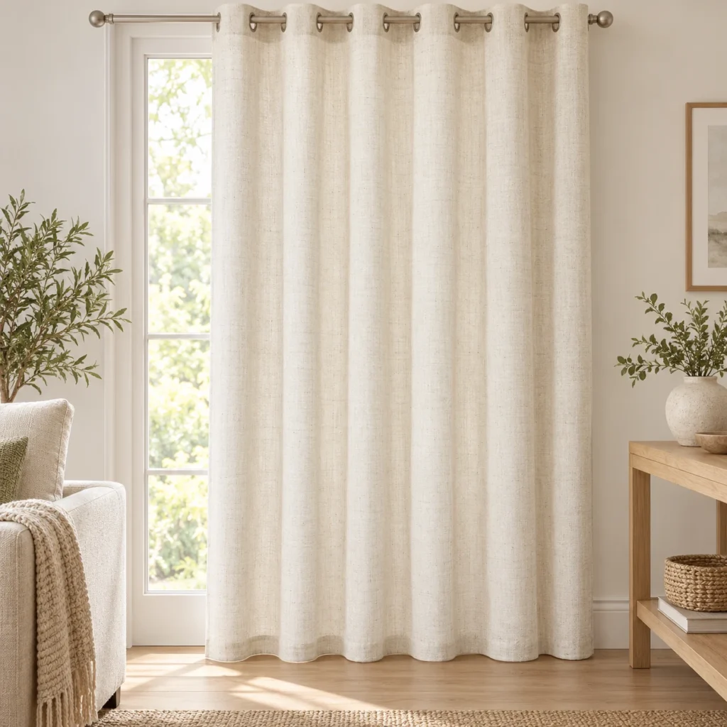 Linen Jacquard Grommet Curtain 140 × 240 cm (55.12 × 94.49 in) AP261011
