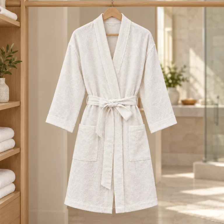 Linen-Blend Bathrobe AP261034B